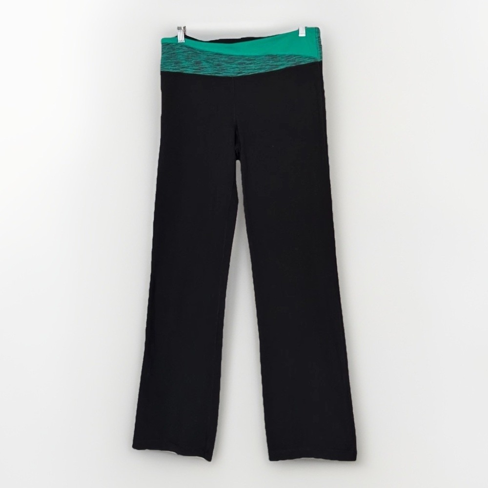 Black‎ Green Wide Leg Yoga Pants High Rise Flare Leggings Athleisure M
